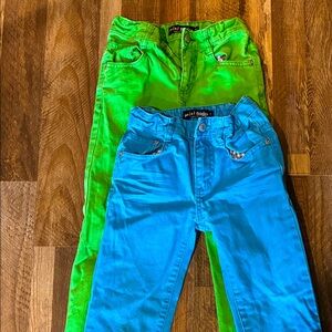 Boden Kids Bright Green and Blue Jeans 2 pair